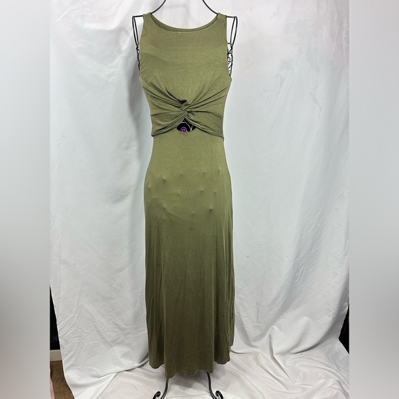 bailey 44 olive green front knot keyhole maxi dress size S - Picture 1 of 10